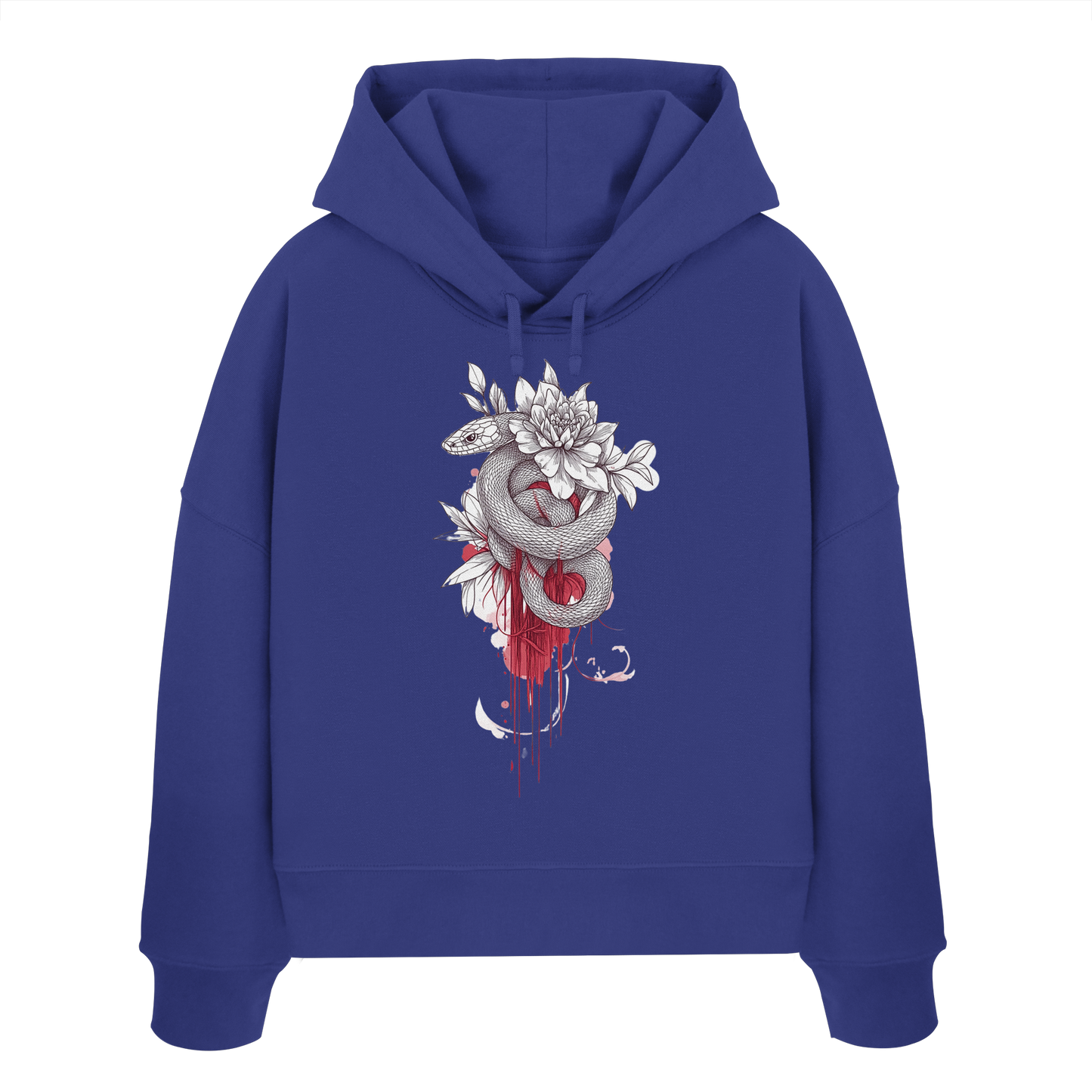 Schlange nur Vorderseiten Druck - Womens Organic Boxcut Hoodie