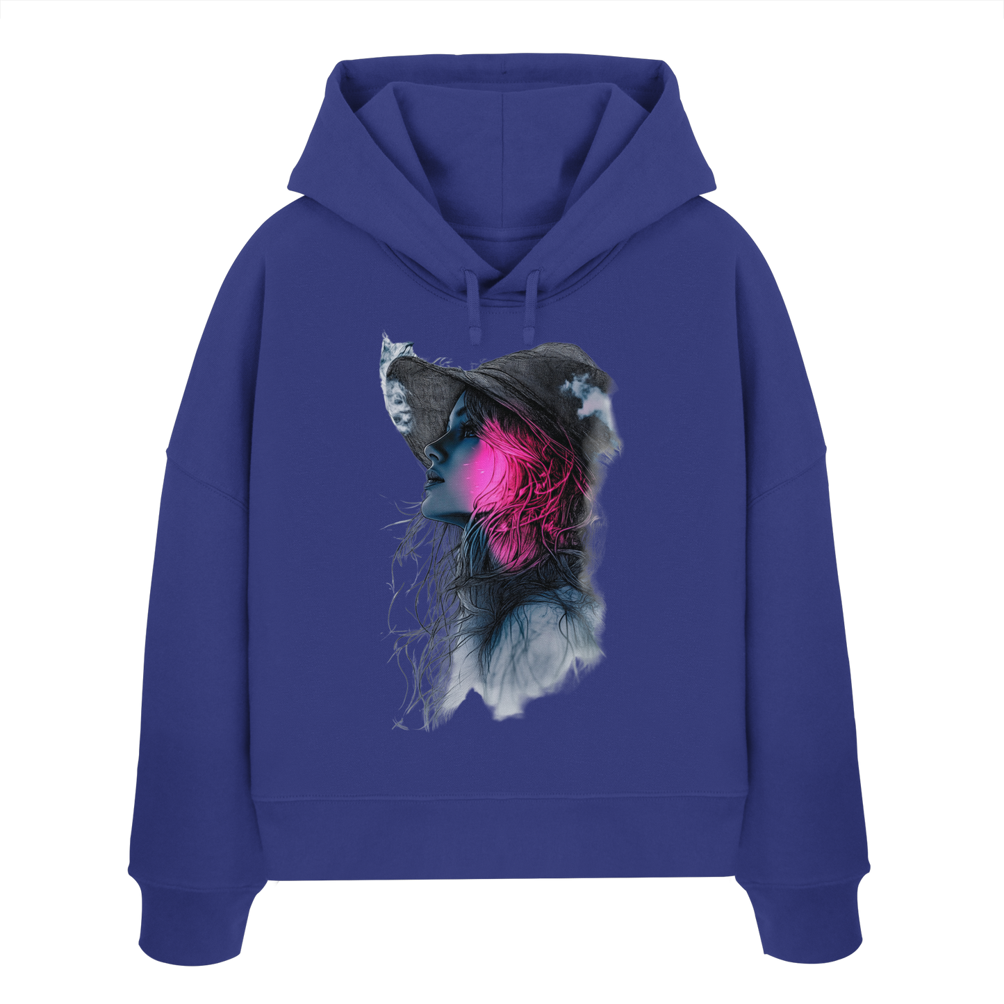 Frau nur Vorderseiten Druck - Womens Organic Boxcut Hoodie