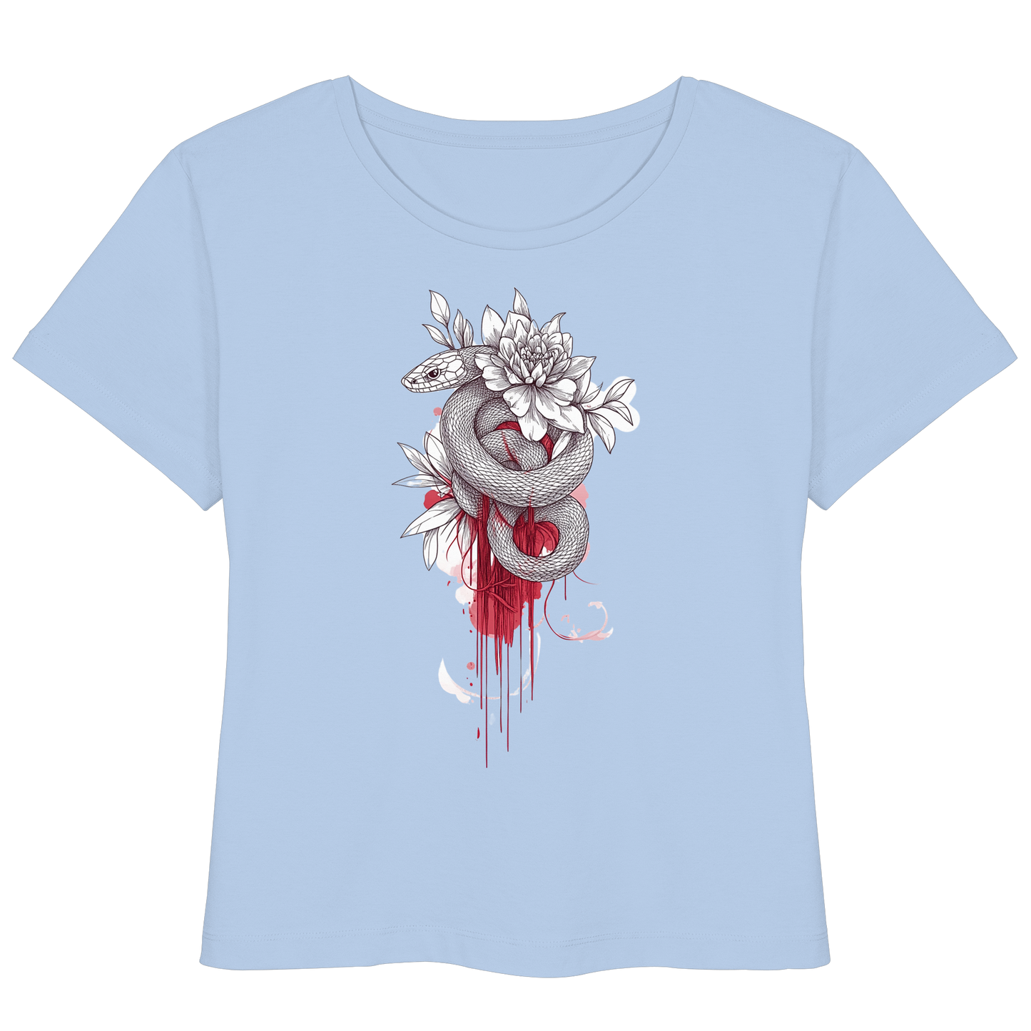 Schlange nur Vorderseiten Druck - Womens Organic Lightweight T-Shirt