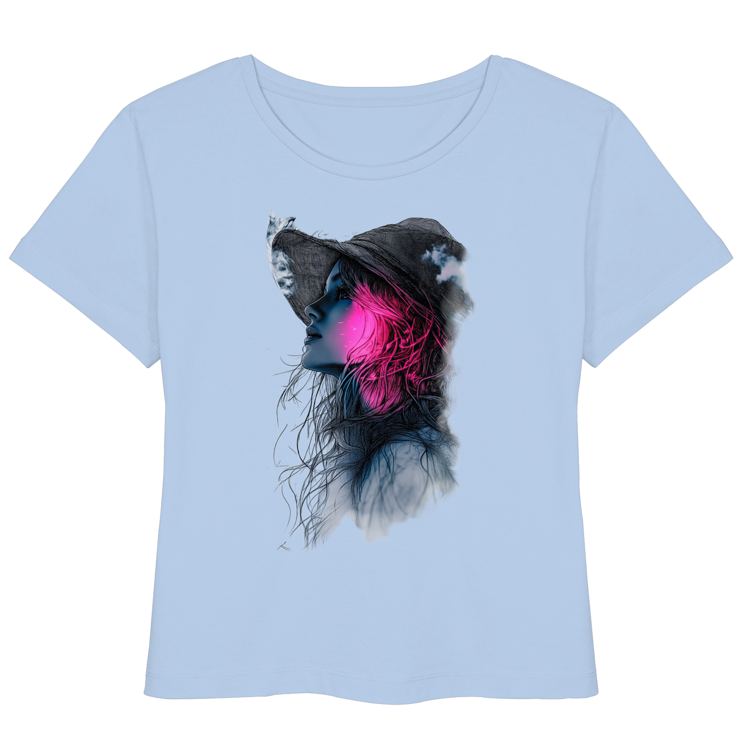 Frau nur Vorderseiten Druck - Womens Organic Lightweight T-Shirt