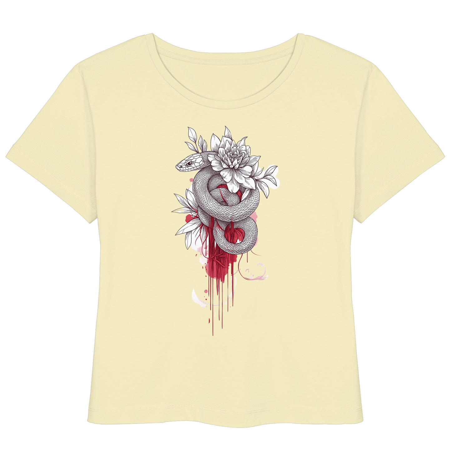 Schlange nur Vorderseiten Druck - Womens Organic Lightweight T-Shirt