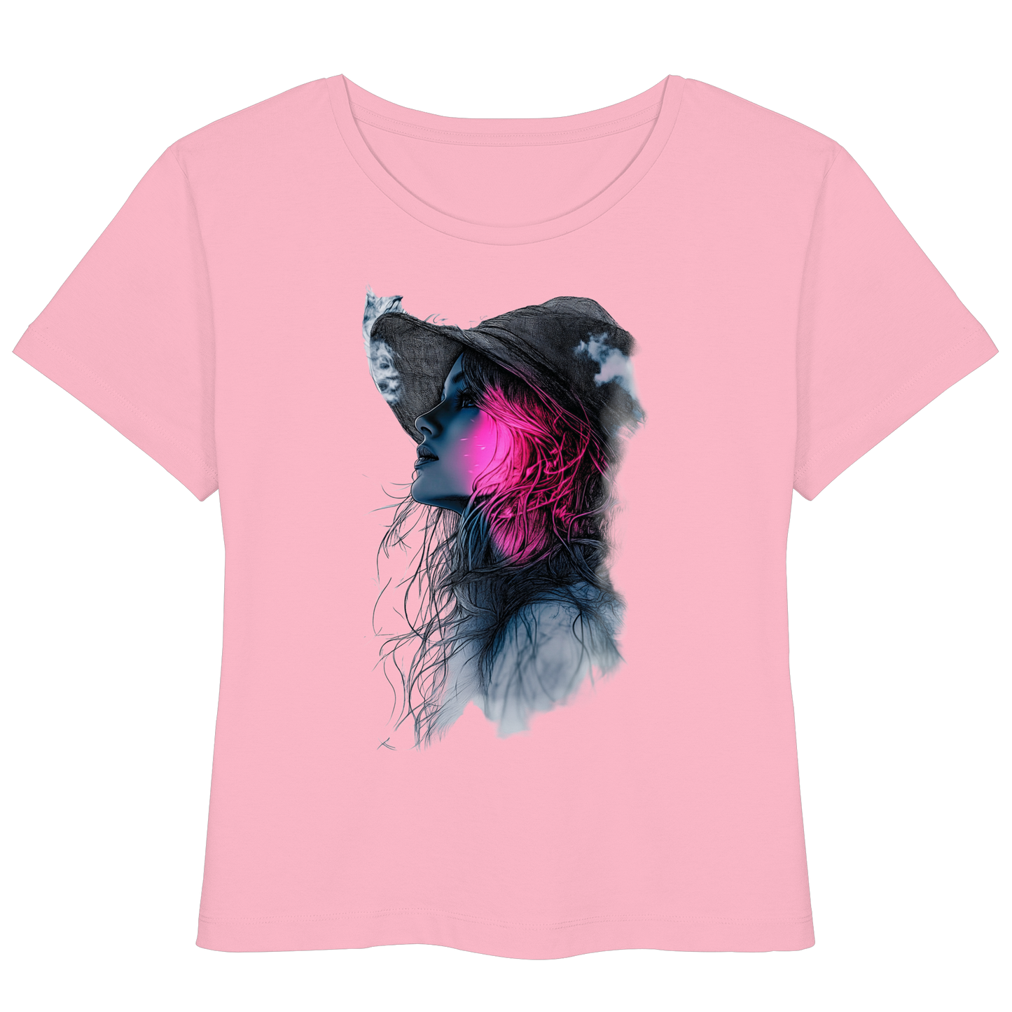 Frau nur Vorderseiten Druck - Womens Organic Lightweight T-Shirt