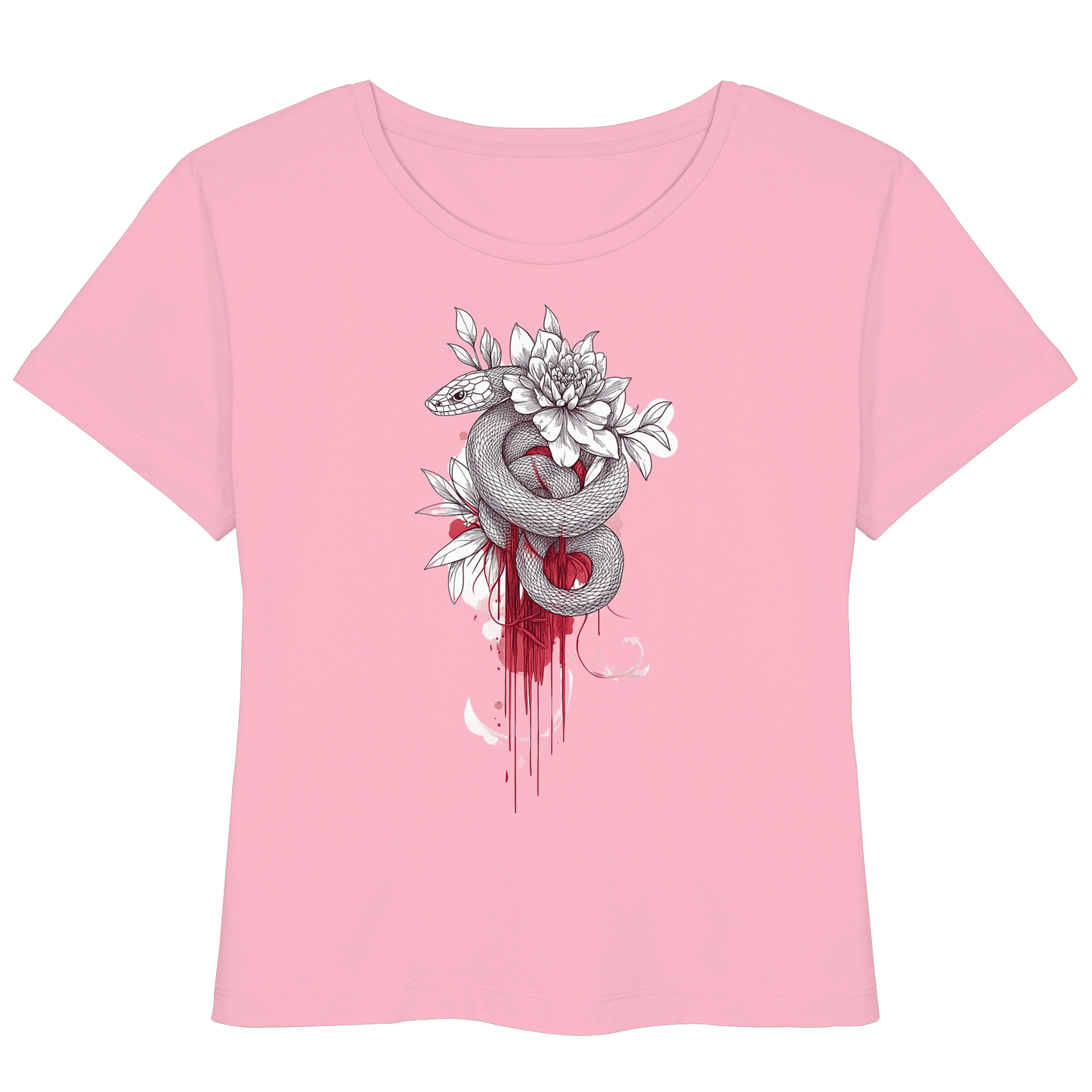 Schlange nur Vorderseiten Druck - Womens Organic Lightweight T-Shirt