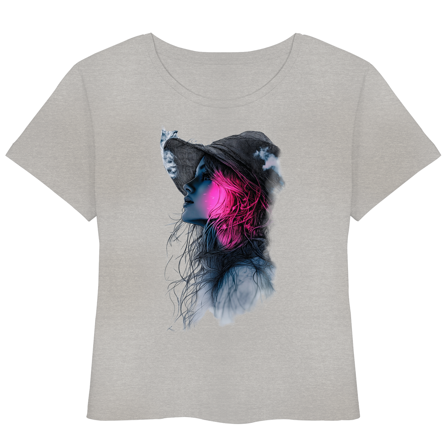 Frau nur Vorderseiten Druck - Womens Organic Lightweight T-Shirt