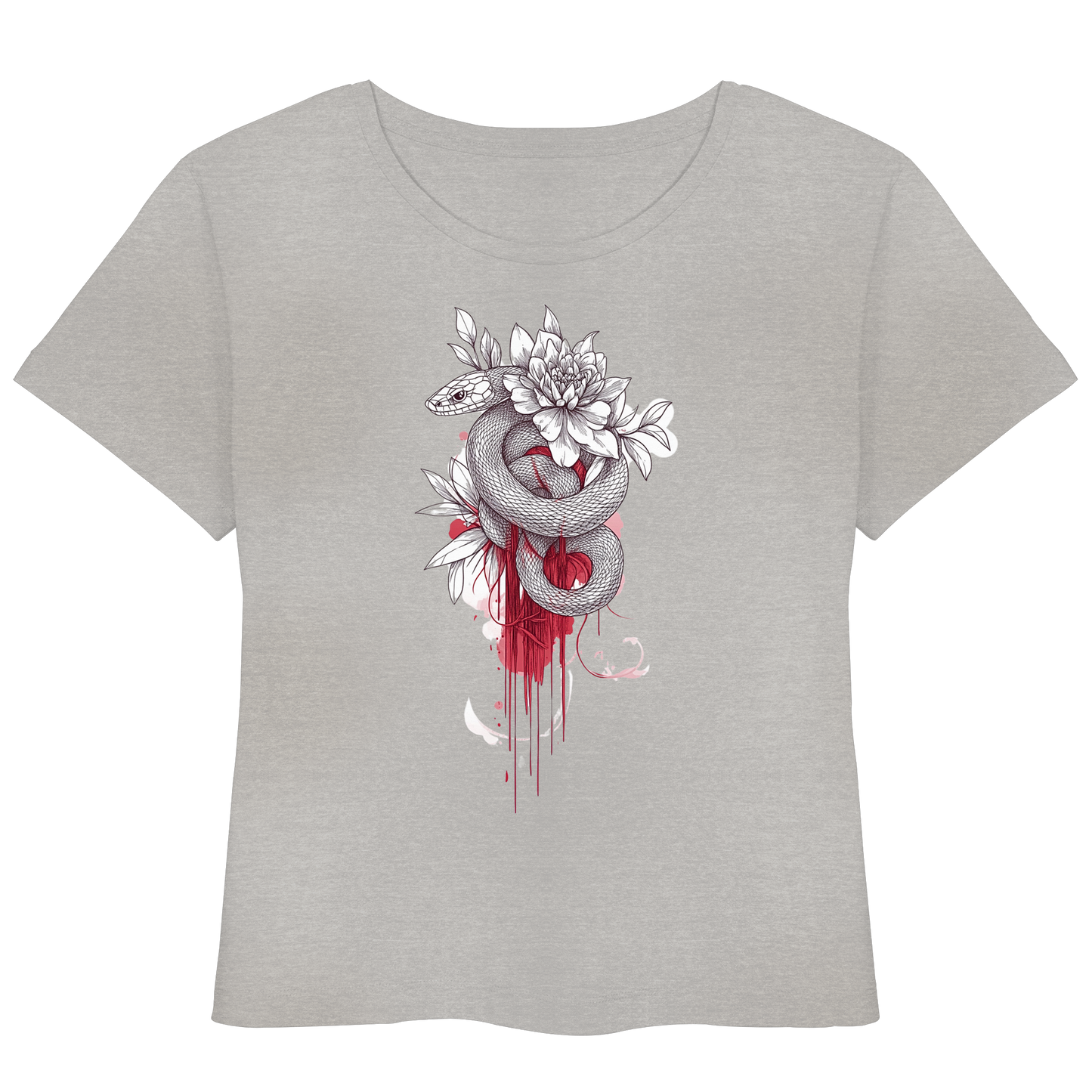 Schlange nur Vorderseiten Druck - Womens Organic Lightweight T-Shirt