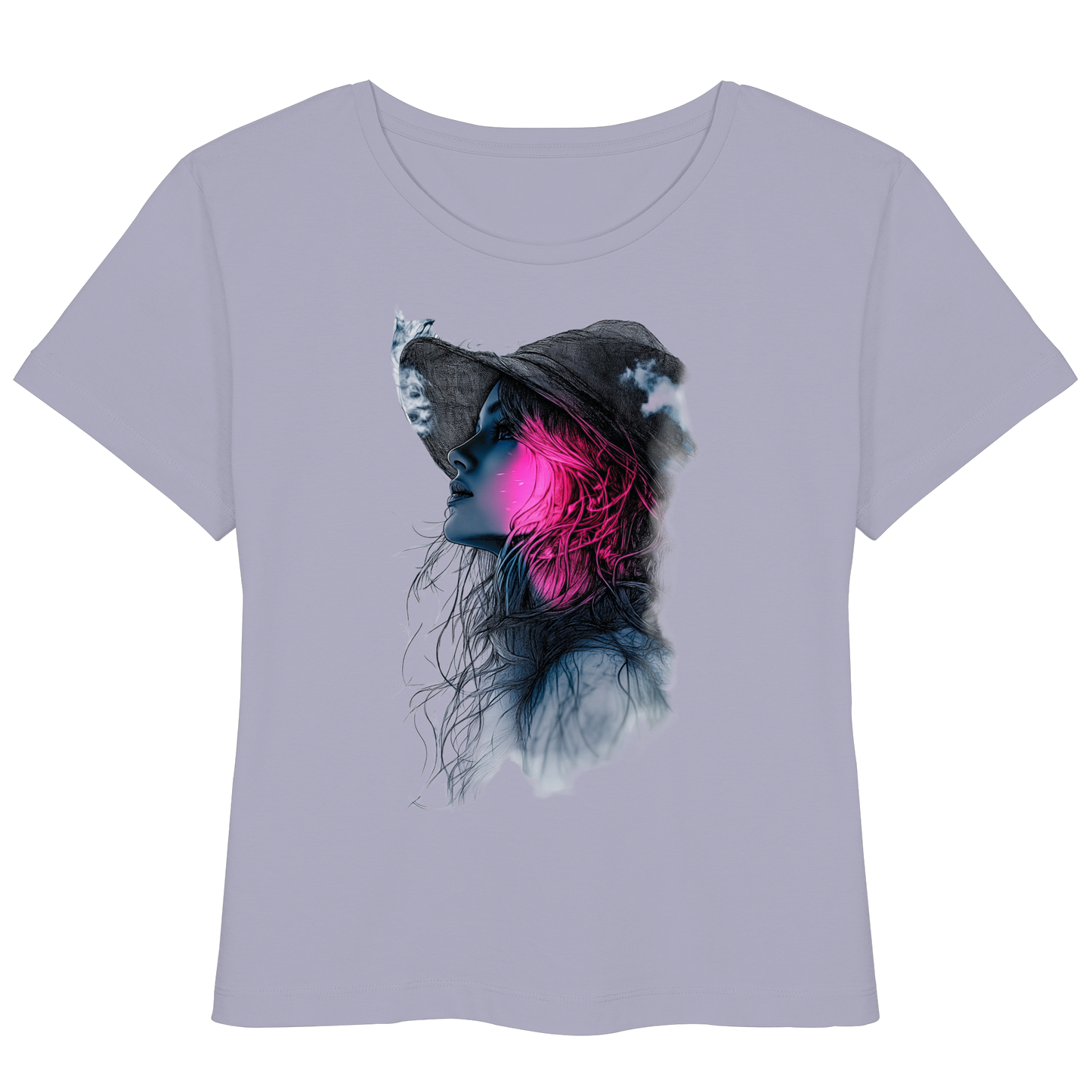 Frau nur Vorderseiten Druck - Womens Organic Lightweight T-Shirt
