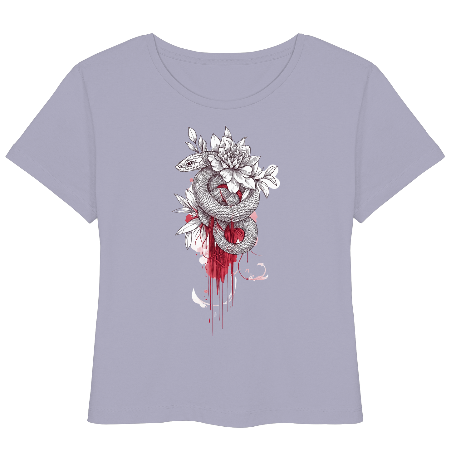 Schlange nur Vorderseiten Druck - Womens Organic Lightweight T-Shirt