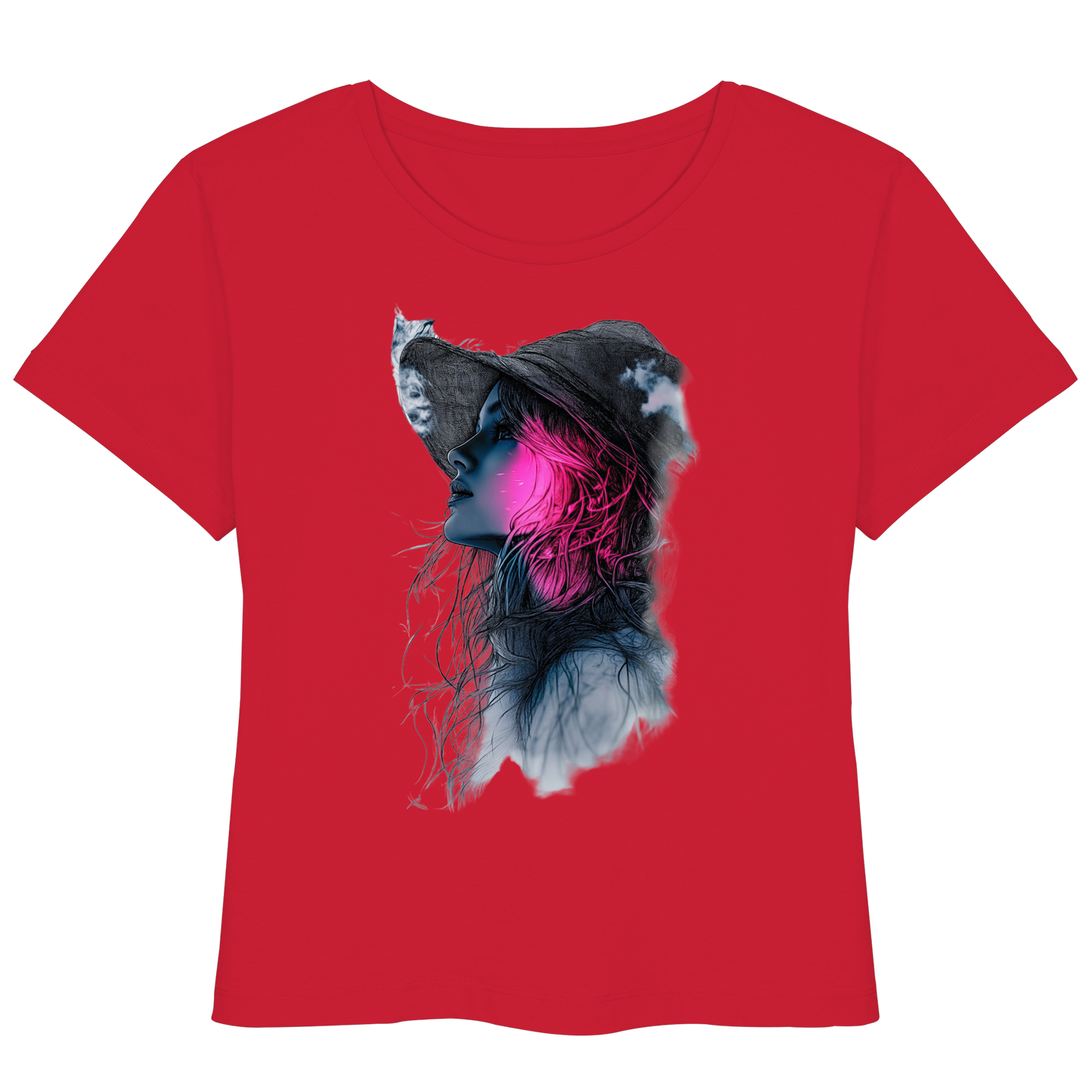Frau nur Vorderseiten Druck - Womens Organic Lightweight T-Shirt