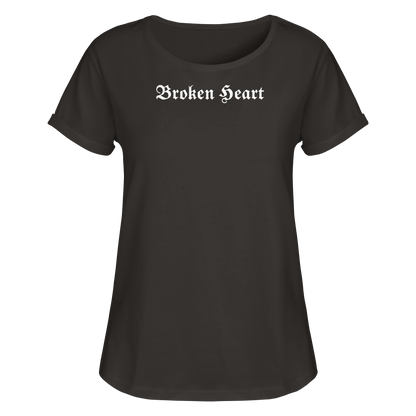 Broken Heart Black - Womens Roll-Up T-Shirt