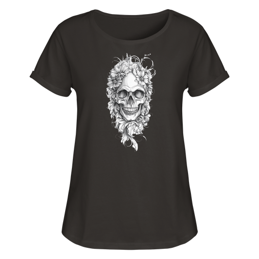 Totenkopfs Blüte  - Womens Roll-Up T-Shirt